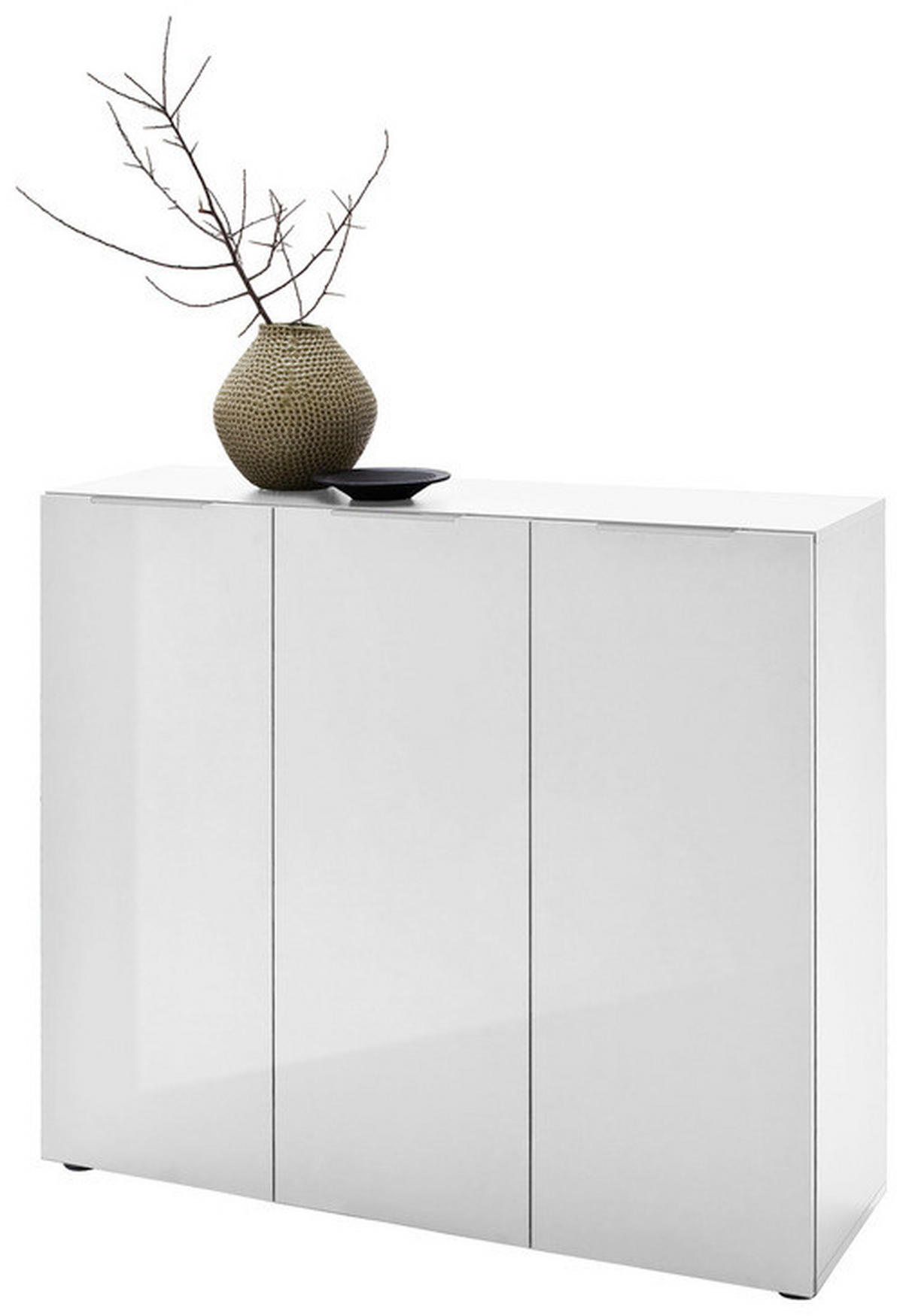 SCHUHSCHRANK  in 120/101/39 cm  - Weiss/Edelstahlfarben, Design, Holzwerkstoff/Kunststoff (120/101/39cm) - Carryhome