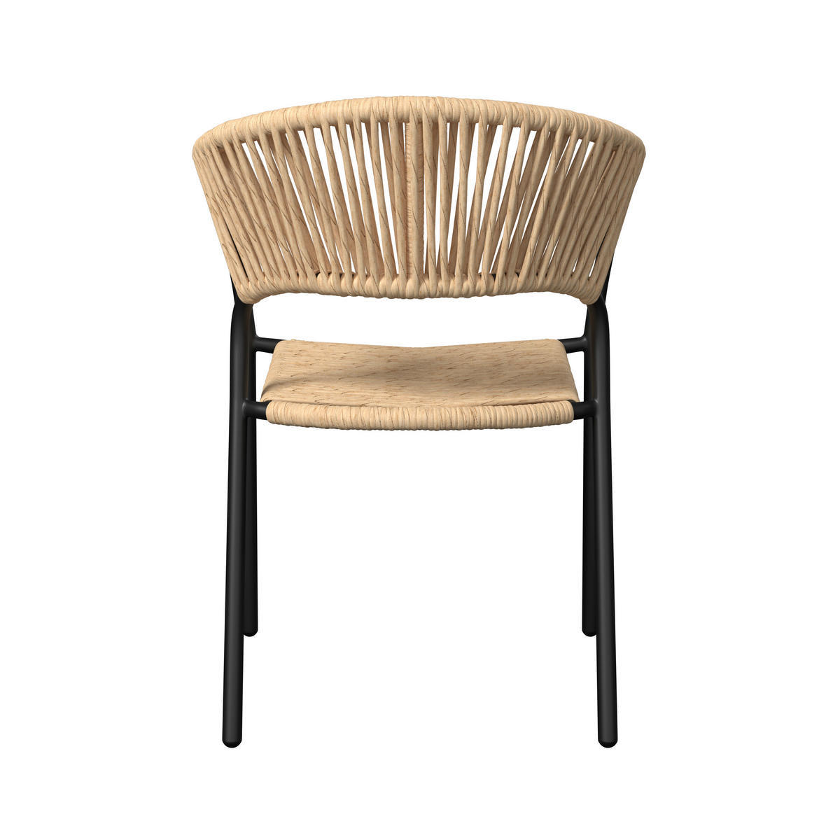 BALKONSET  - Schwarz/Naturfarben, Basics, Glas/Kunststoff (55/78/55cm) - Ambia Garden