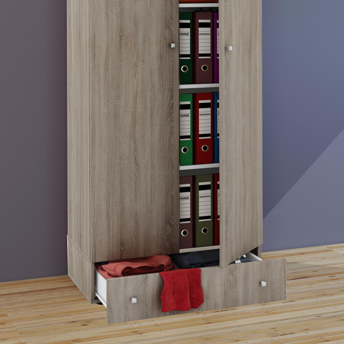 MEHRZWECKSCHRANK 70/238/39 cm  in Sonoma Eiche  - Silberfarben/Sonoma Eiche, MODERN, Holzwerkstoff/Kunststoff (70/238/39cm) - MID.YOU