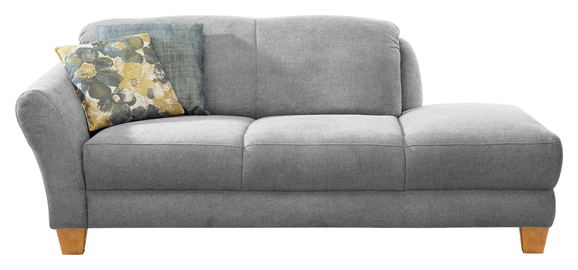 RÉCAMIERE Silberfarben Flachgewebe  - Silberfarben/Naturfarben, KONVENTIONELL, Holz/Textil (194/84/91cm) - Sit & More