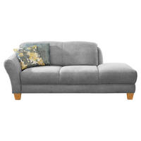 RÉCAMIERE Silberfarben Flachgewebe  - Silberfarben/Naturfarben, KONVENTIONELL, Holz/Textil (194/84/91cm) - Sit & More