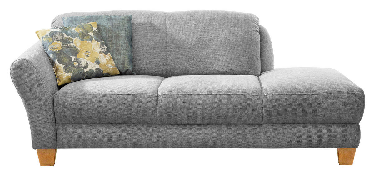 RÉCAMIERE Silberfarben Flachgewebe  - Silberfarben/Naturfarben, KONVENTIONELL, Holz/Textil (194/84/91cm) - Sit & More