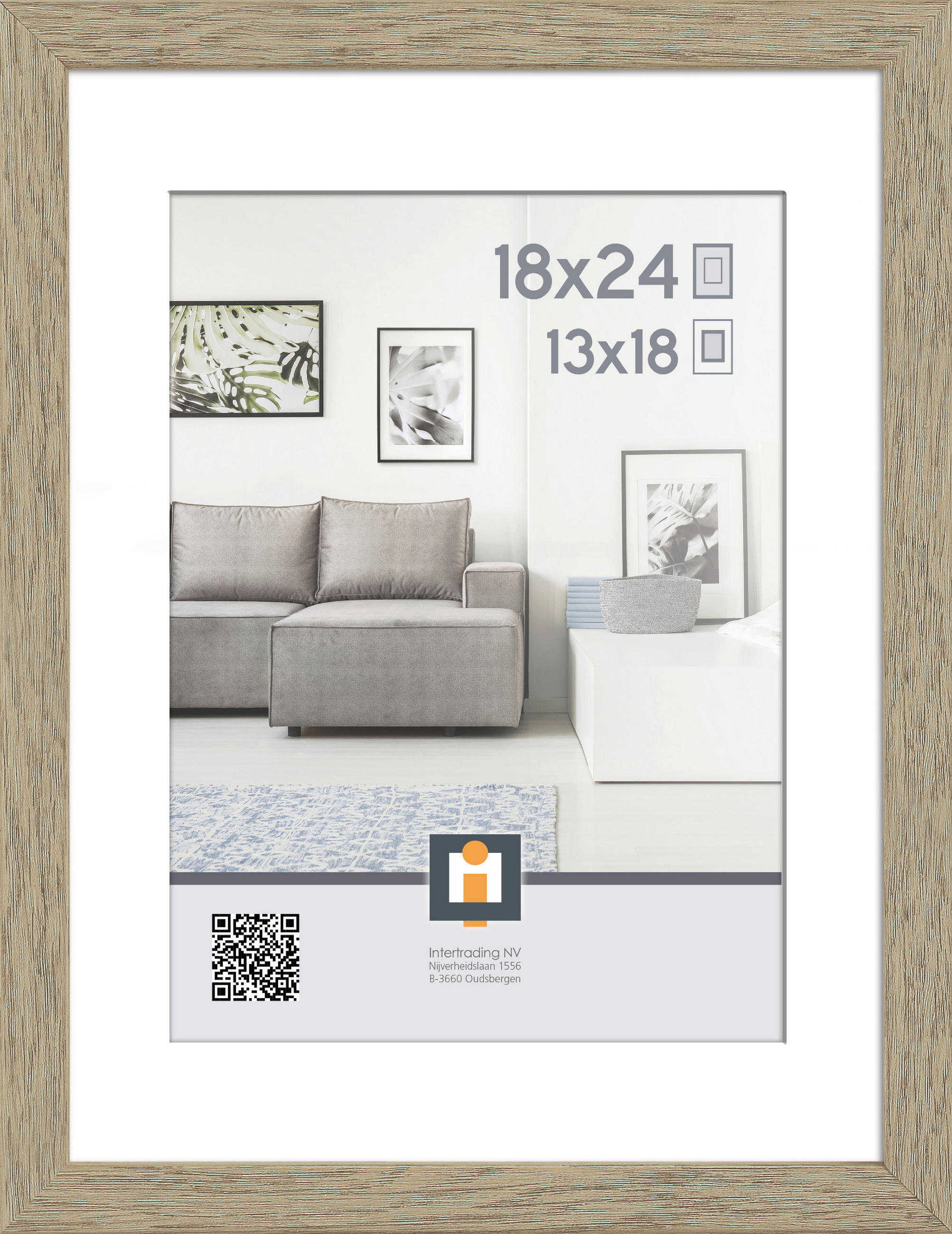 RÁM NA OBRAZY, 1 foto 18 cm x 24 cm - farba duba, Basics, plast (20/26/2,5cm)