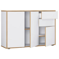KOMMODE Salia  in 110/74/33 cm  - Honigeiche/Schwarz, Design, Holzwerkstoff/Kunststoff (110/74/33cm) - MID.YOU