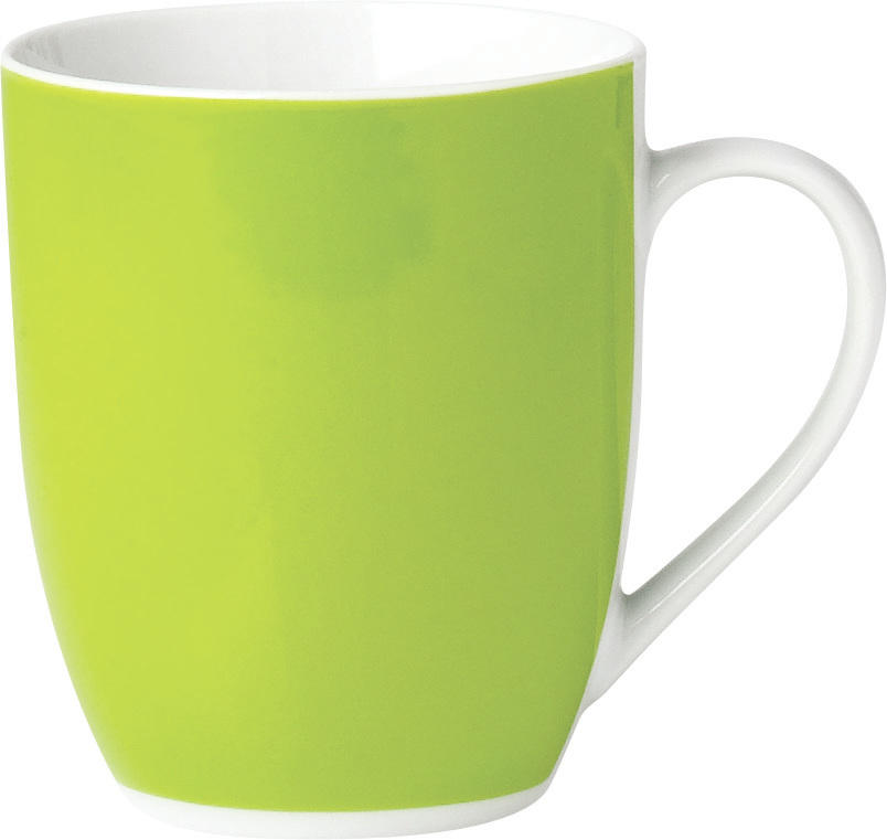 KAFFEEBECHERSET 6-teilig Keramik Porzellan Grün, Weiß - Weiß/Grün, Basics, Keramik (11/10/8cm)