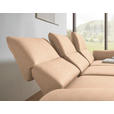 ECKSOFA  in Flachgewebe Lachsfarben Armteilverstellung, Relaxfunktion, Drehsitzfunktion  255-365/175-224 cm  - Schwarz/Lachsfarben, Design, Textil/Metall (255-365/175-224cm) - Dieter Knoll