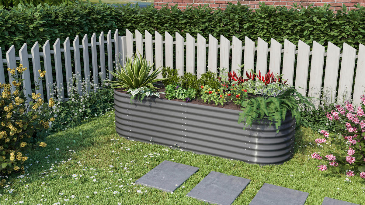 HOCHBEET-ERWEITERUNG 80/63/80 cm  - Anthrazit, Basics, Metall (80/63/80cm)