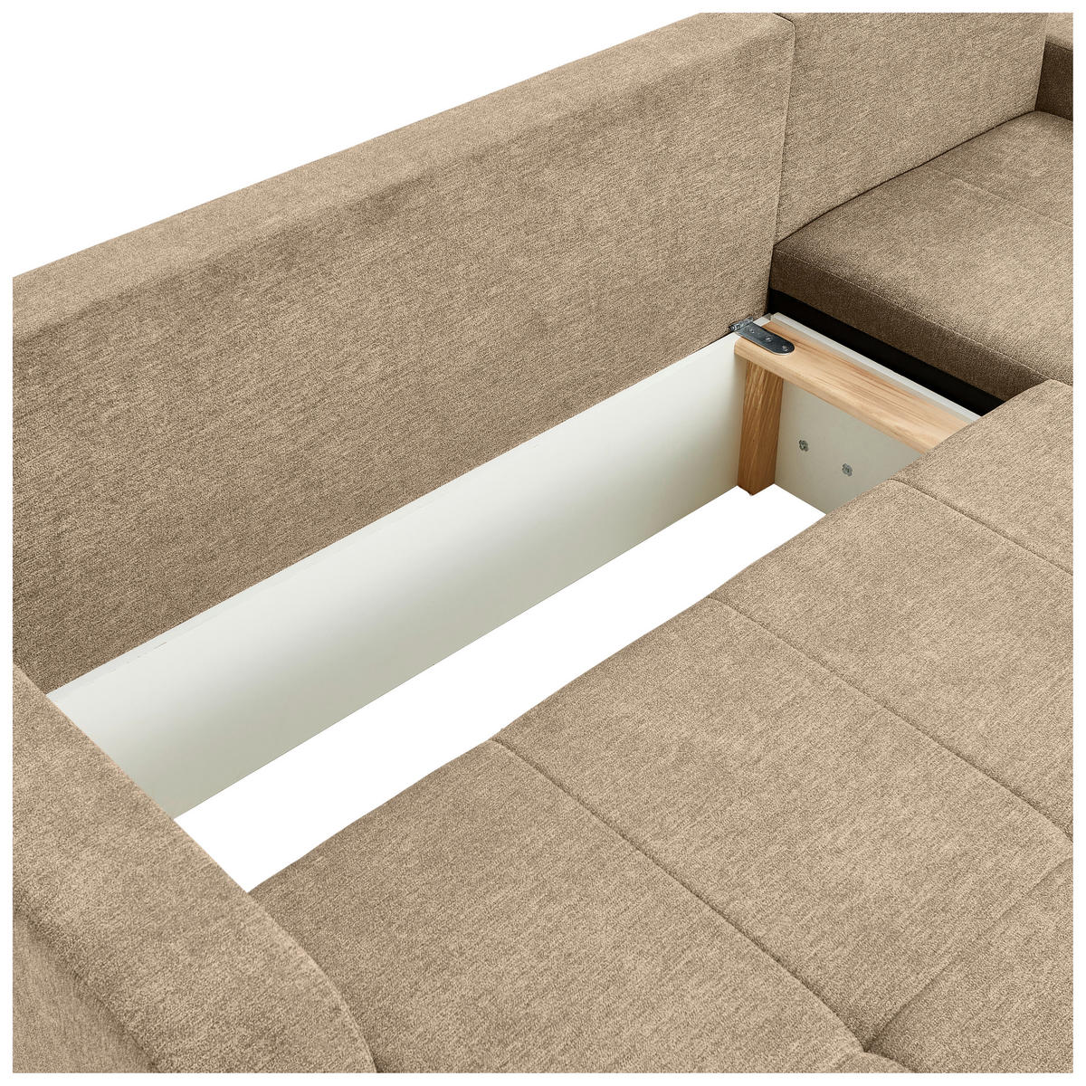 ECKSOFA in Webstoff Braun  235/158 cm  - Schwarz/Braun, KONVENTIONELL, Kunststoff/Textil (235/158cm) - P & B