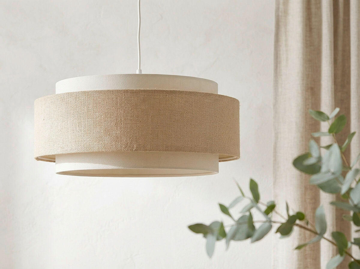 HÄNGELEUCHTE Boho Elegant 50/92 cm   - Karamell/Creme, Trend, Kunststoff/Textil (50/92cm)