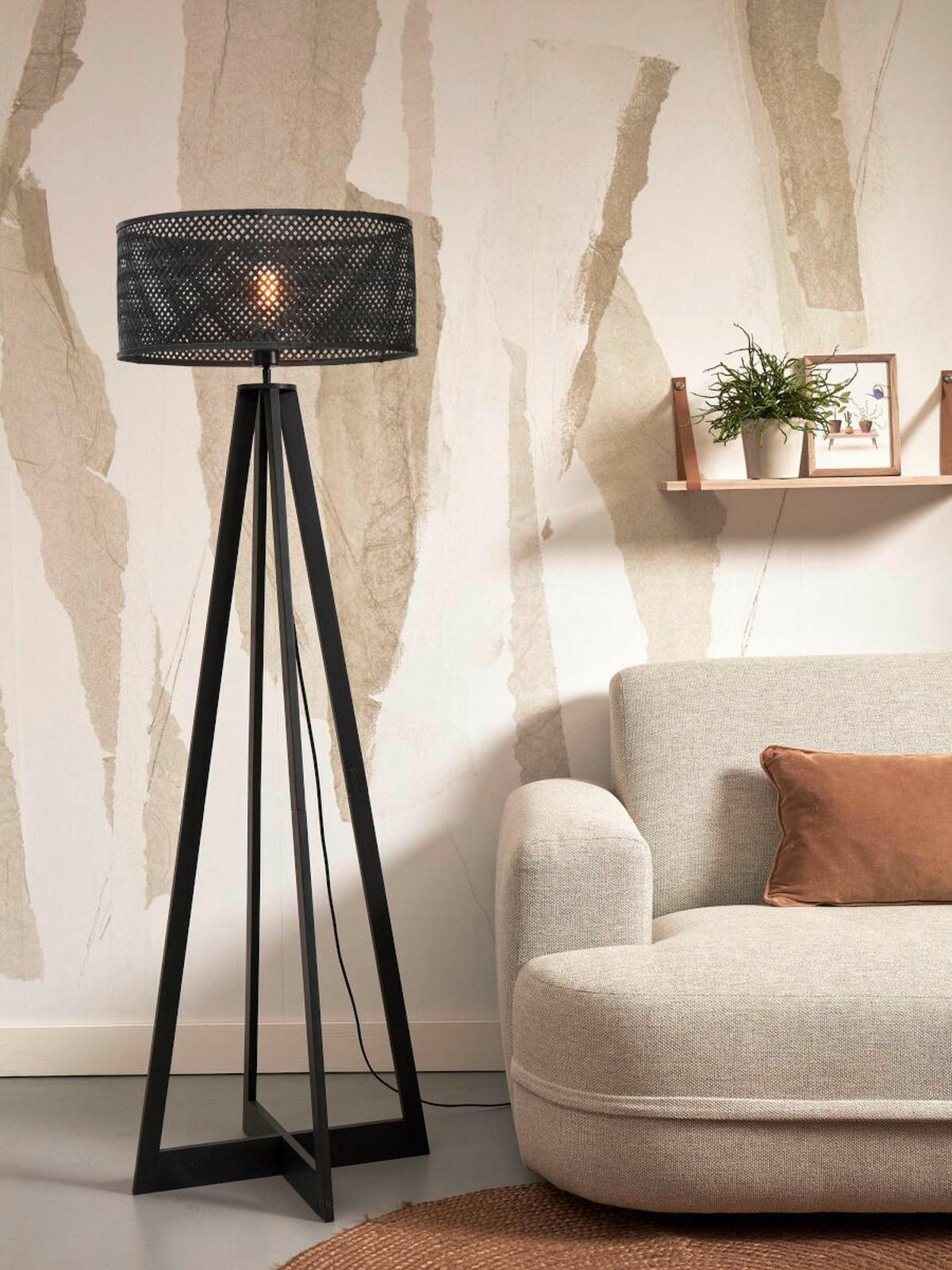 GOLVLAMPA GOOD&MOJO  50/50/145 cm    - svart, Trend (50/50/145cm) - Good & Mojo