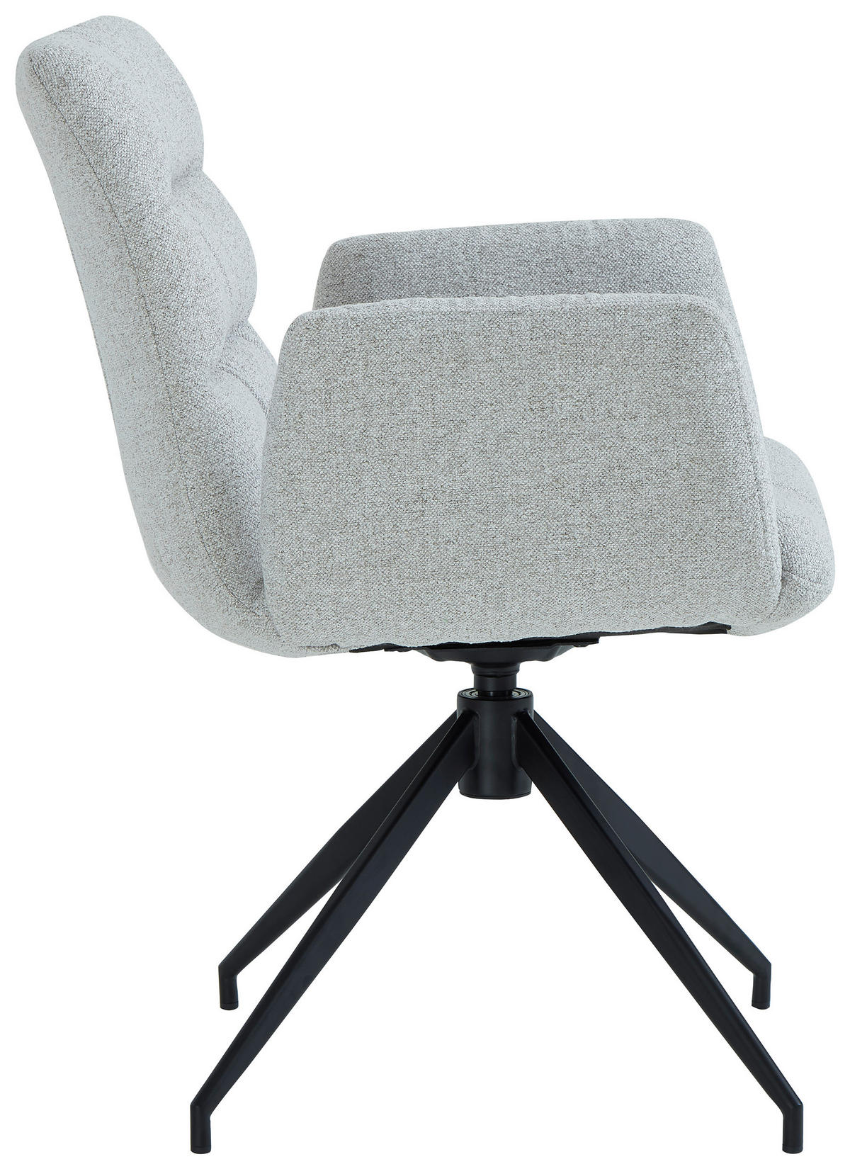 ARMLEHNSTUHL  Sitzfläche 360° drehbar Leinenoptik  Schwarz, Hellgrau  - Hellgrau/Schwarz, Design, Textil/Metall (62/86/65cm) - Dieter Knoll