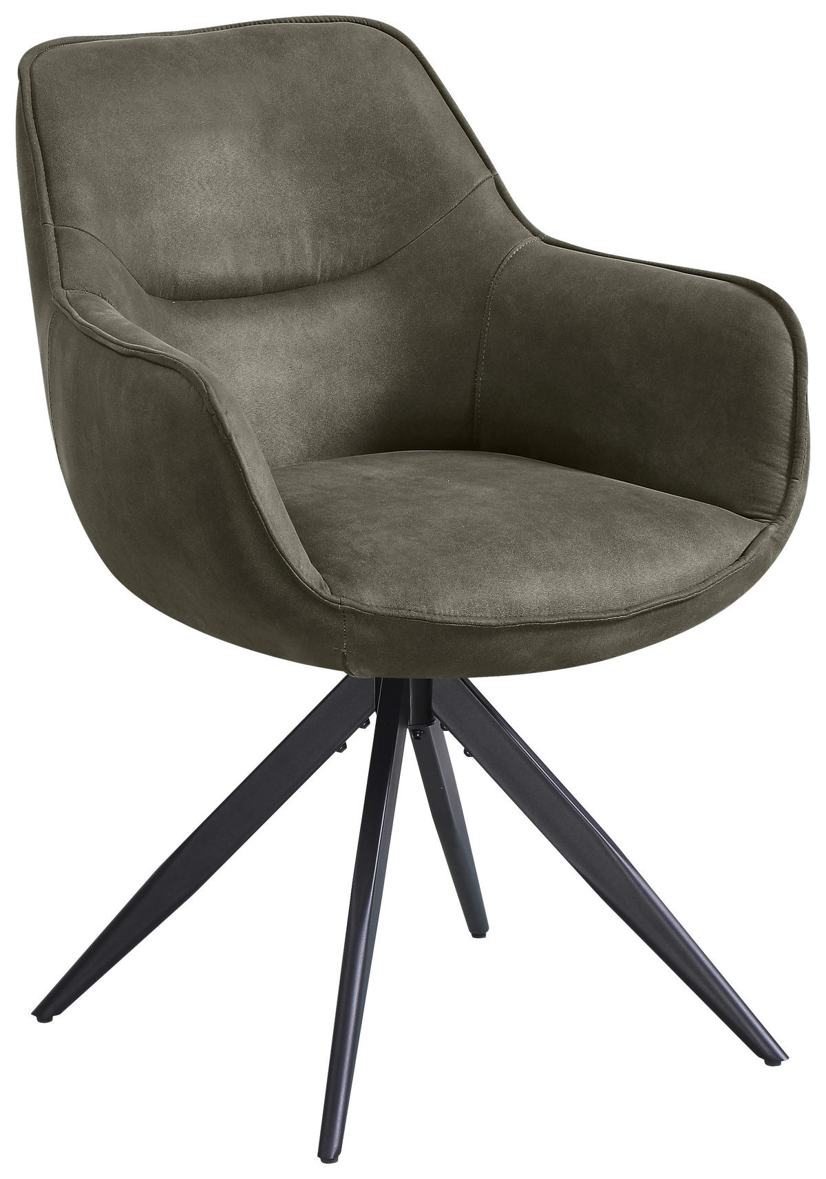 ARMLEHNSTUHL  in Eisen Webstoff, Mikrofaser  - Schwarz/Grau, Design, Textil/Metall (64/86/63cm) - Carryhome