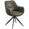 ARMLEHNSTUHL  Sitzfläche 360° drehbar Webstoff, Mikrofaser  - Schwarz/Grau, Design, Textil/Metall (64/86/63cm) - Carryhome