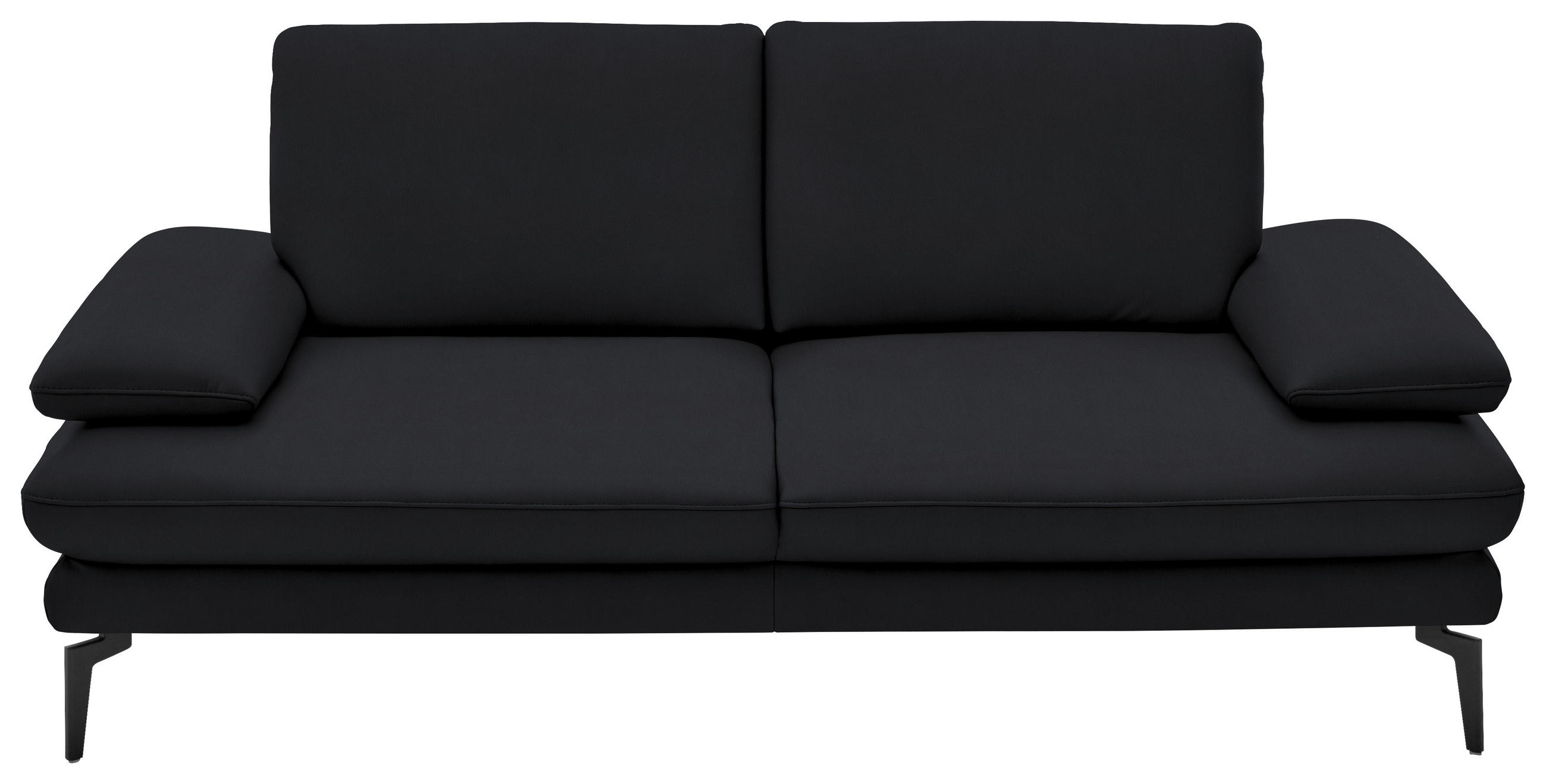 2,5-SITZER Echtleder Anthrazit  - Anthrazit/Schwarz, Design, Leder/Metall (196/86/104cm) - Dieter Knoll