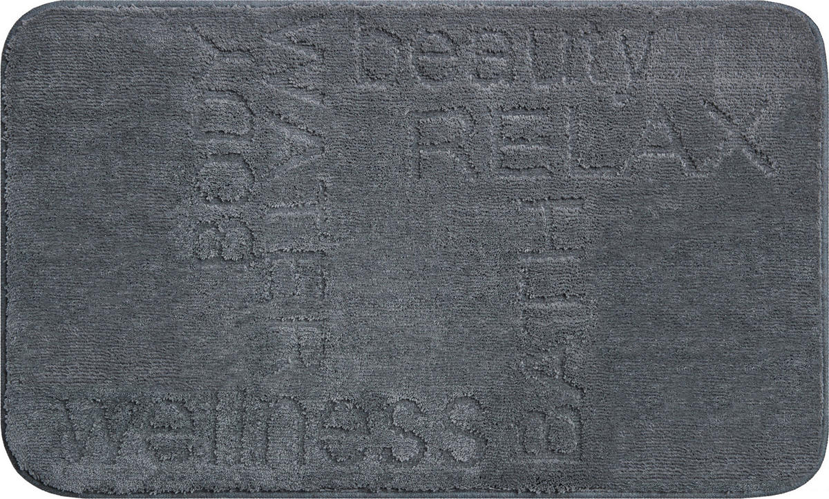 BADEMATTE Anthrazit 65/115 cm  - Anthrazit, Basics, Kunststoff/Textil (65/115cm) - Grund