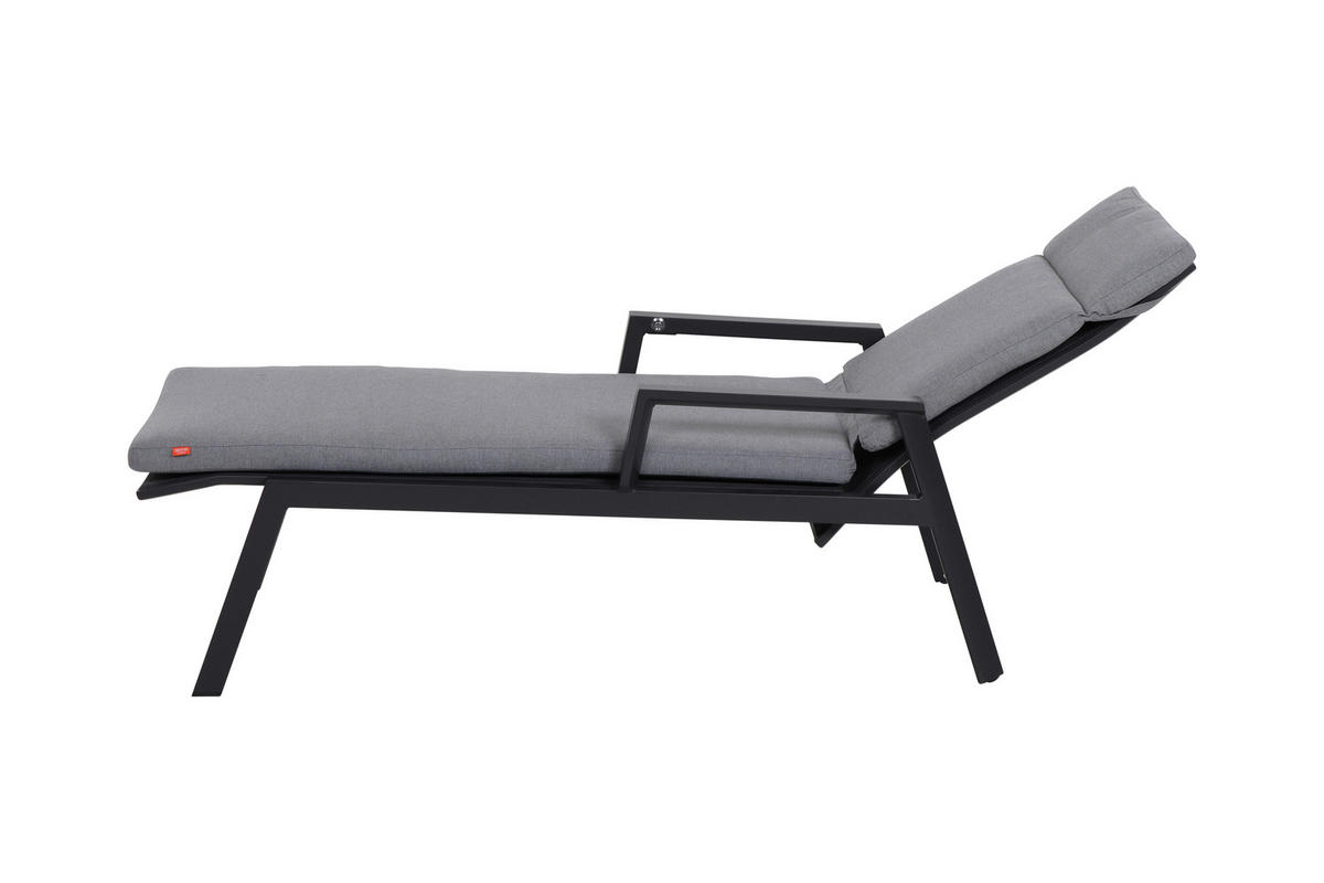 GARTENLIEGE 154/102/70 cm  - Anthrazit, Basics, Kunststoff/Textil (154/102/70cm) - Siena Garden