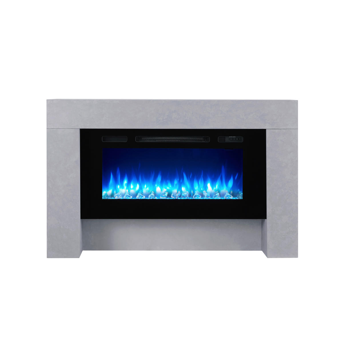 ELEKTRISK KAMIN - grå, Basics, metall/trämaterial (141/21/88cm)