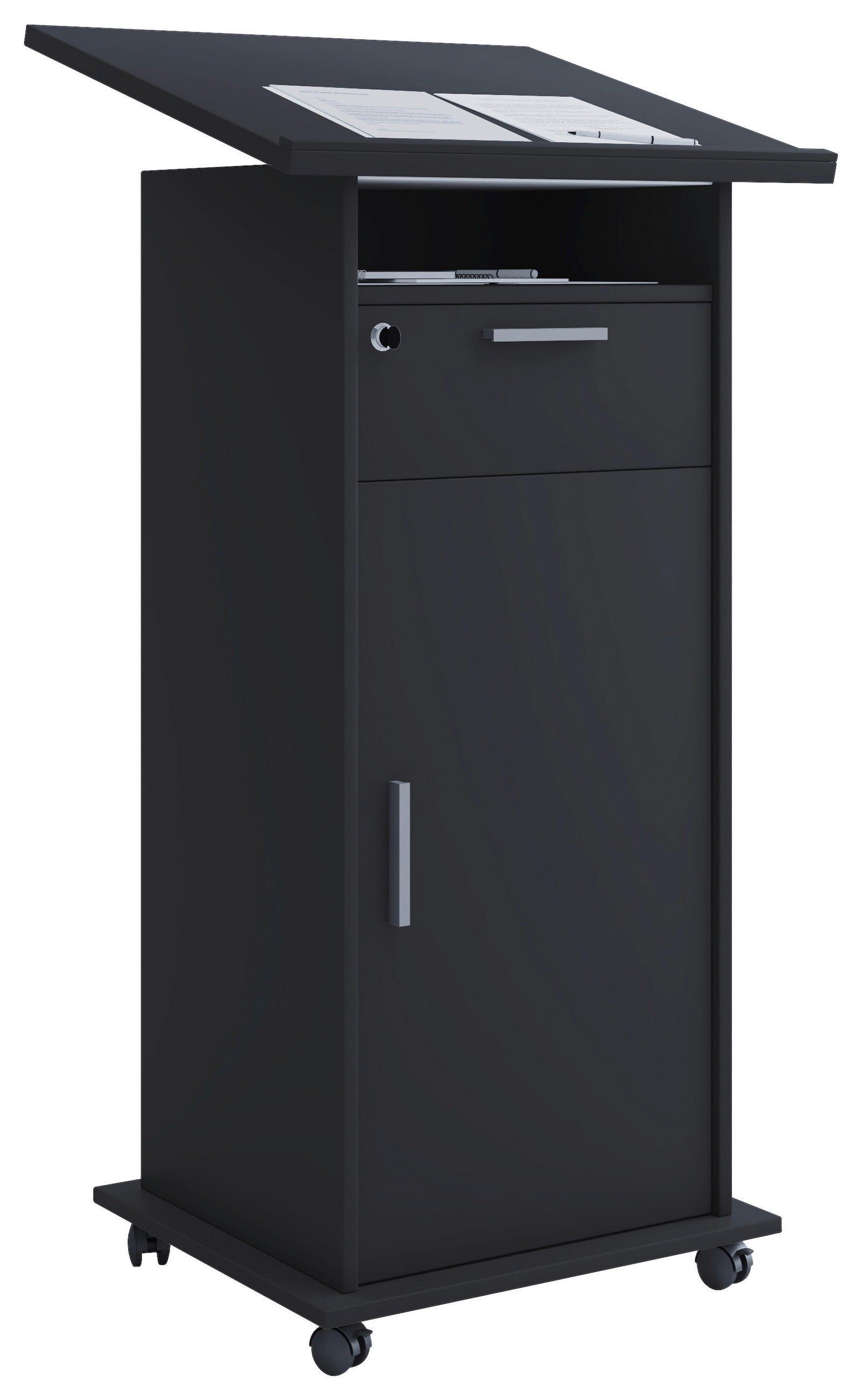 STEHPULT 60/50/120 cm  - Schwarz, Basics, Holzwerkstoff (60/50/120cm) - MID.YOU