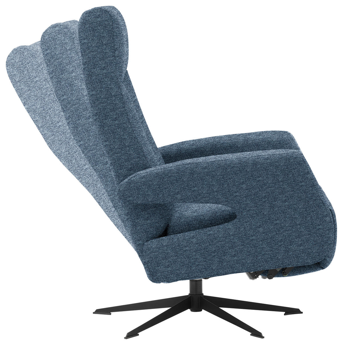 RELAXSESSEL in Textil Dunkelblau  - Schwarz/Dunkelblau, Design, Textil/Metall (74/105/82cm) - Welnova