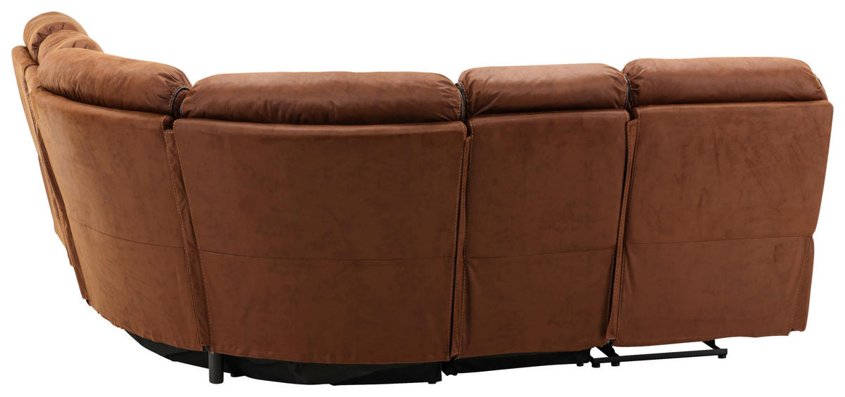 ECKSOFA Braun, Schwarz Lederlook (vegan)  - Schwarz/Braun, Design, Textil (169/169cm) - Livetastic