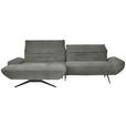 ECKSOFA  in Teddystoff Grau  170-195/280 cm  - Schwarz/Braun, Design, Textil/Metall (170-195/280cm) - Dieter Knoll