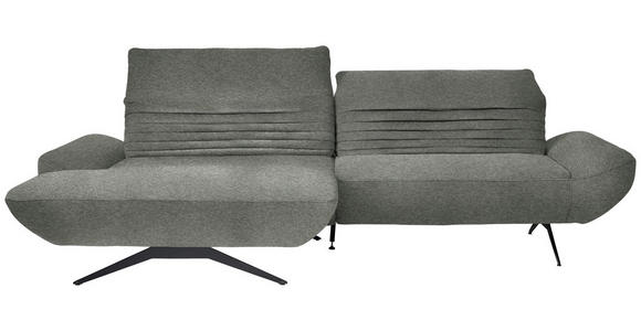 ECKSOFA  in Teddystoff Grau  170-195/280 cm  - Schwarz/Braun, Design, Textil/Metall (170-195/280cm) - Dieter Knoll