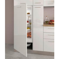 BLOK KUHINJA SA APARATIMA  bela visoki sjaj  - boja aluminijuma/boja hrasta, Lajfstajl, metal/pločasti materijal (300/216/60cm) - Italstyle