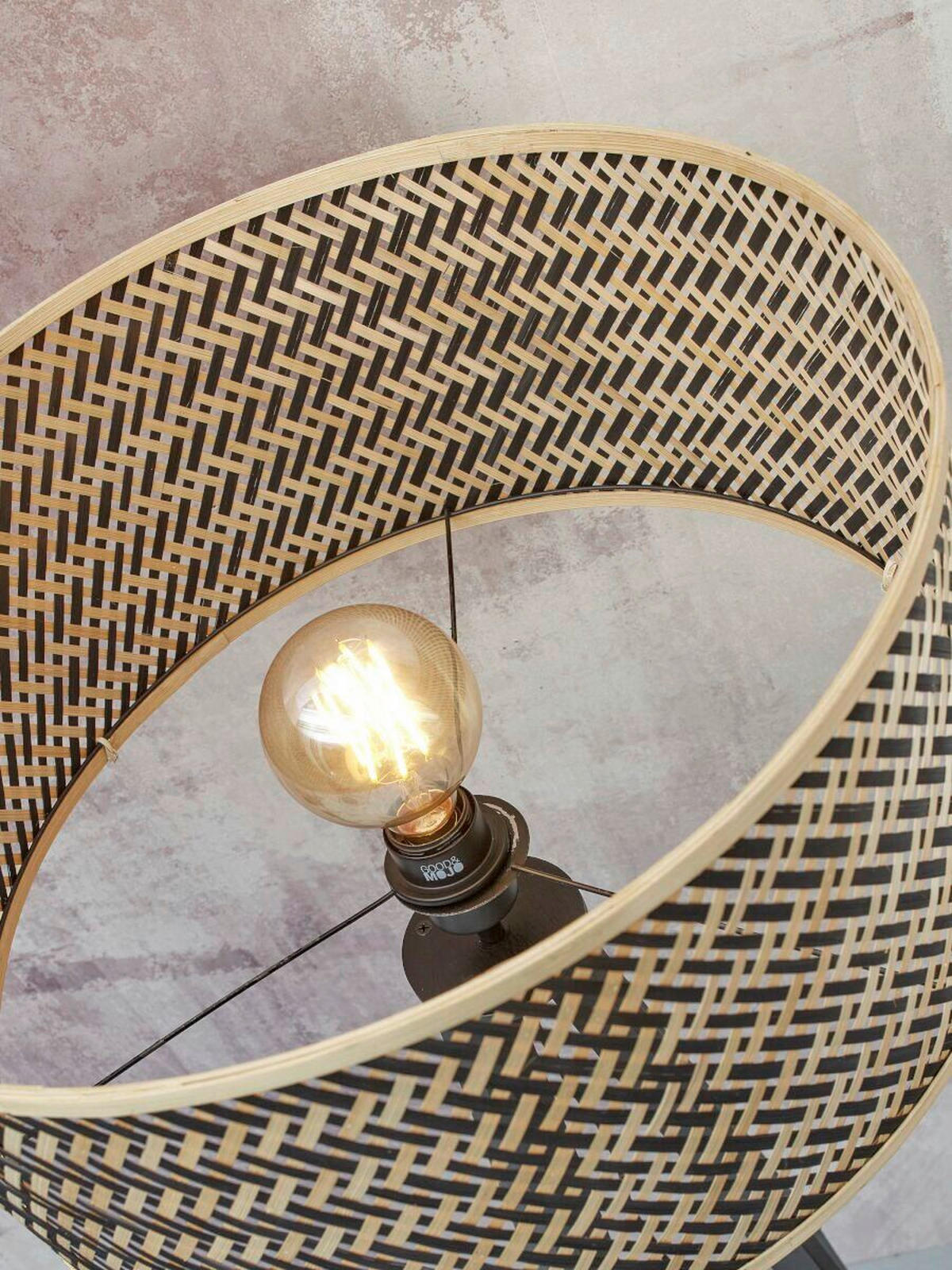STOJACÍ LAMPA, 50/50/145 cm - černá/přírodní barvy, Trend (50/50/145cm) - Good & Mojo