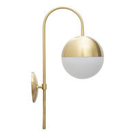 WANDLEUCHTE 19/31/51 cm  - Goldfarben/Weiß, Trend, Glas/Metall (19/31/51cm) - Mauro Ferretti