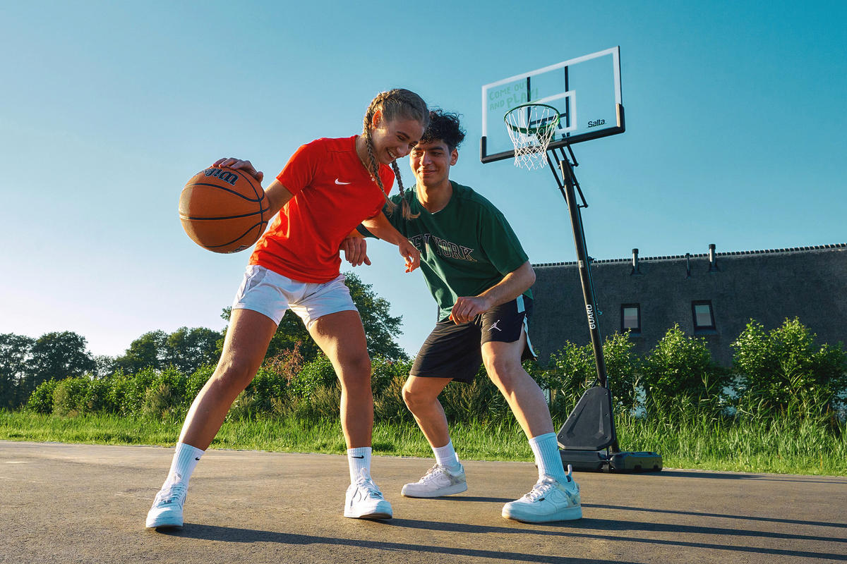 BASKETBALLSTÄNDER - Schwarz/Grün, KONVENTIONELL, Kunststoff/Metall (138/296-371/240cm) - Salta
