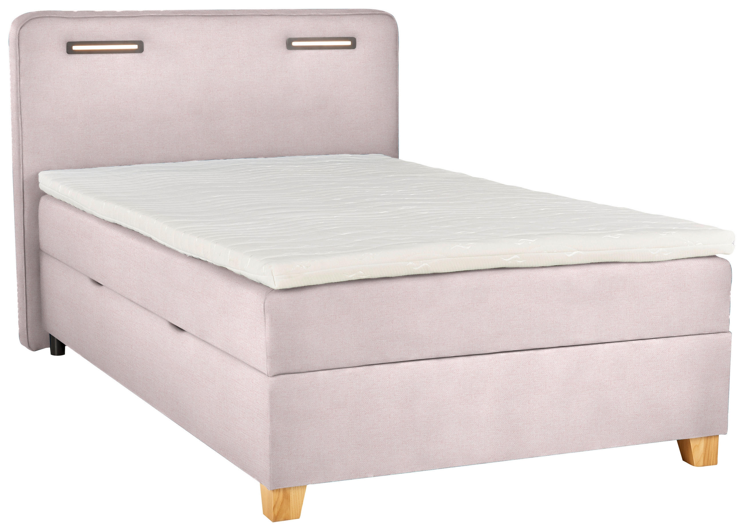 BOXBETT 120/200 cm  in Hellrosa  - Hellrosa, Konventionell, Holz/Textil (120/200cm) - Moderano