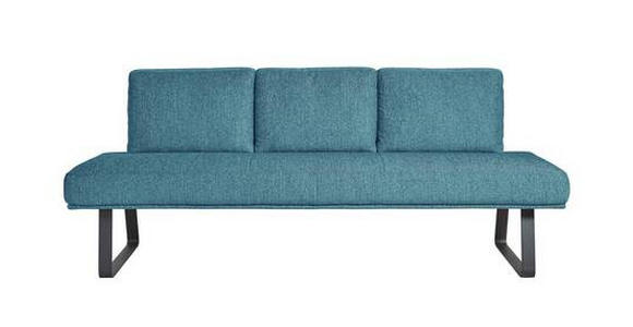 SITZBANK 224/92/78 cm  in Hellblau  - Schwarz/Hellblau, Design, Textil/Metall (224/92/78cm) - Dieter Knoll