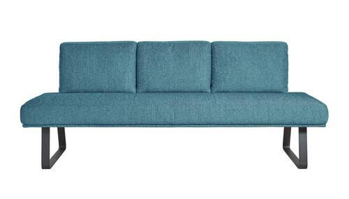 SITZBANK 224/92/78 cm  in Hellblau  - Schwarz/Hellblau, Design, Textil/Metall (224/92/78cm) - Dieter Knoll
