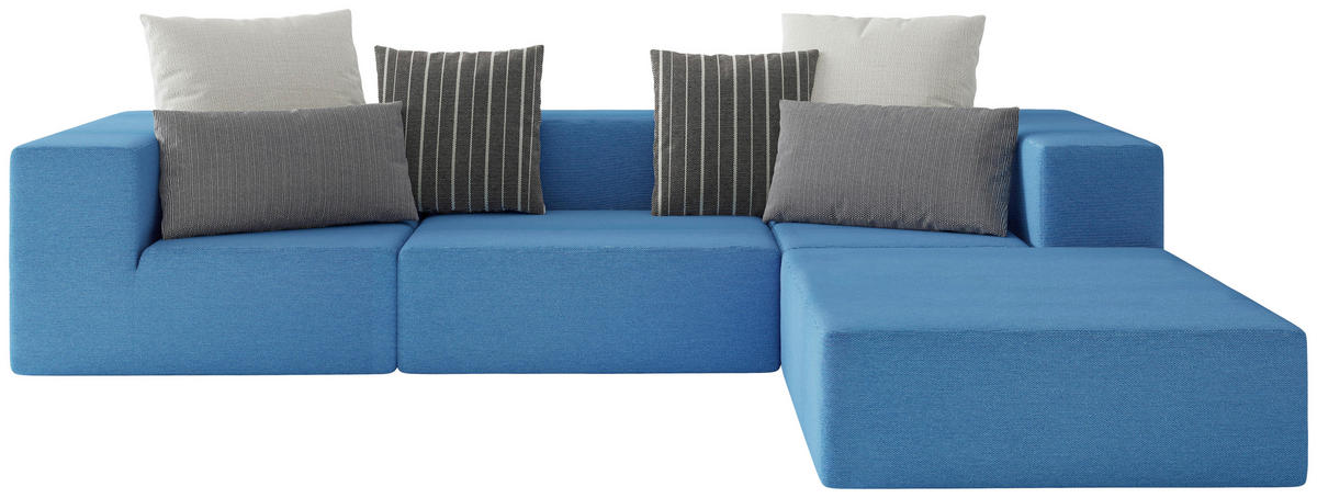 LOUNGESOFA  - Blau/Multicolor, Design, Textil (220/330cm) - Livetastic