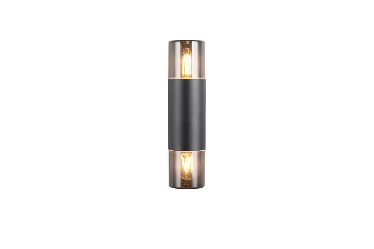 AUSSENWANDLEUCHTE - Schwarz/Grau, Design, Kunststoff/Metall (33/8,5/11,8cm) - Trio Leuchten