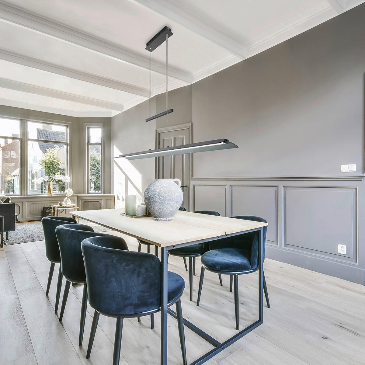 LED-HÄNGELEUCHTE 125/25/151 cm    - Schwarz, Design, Glas/Metall (125/25/151cm) - Fischer & Honsel