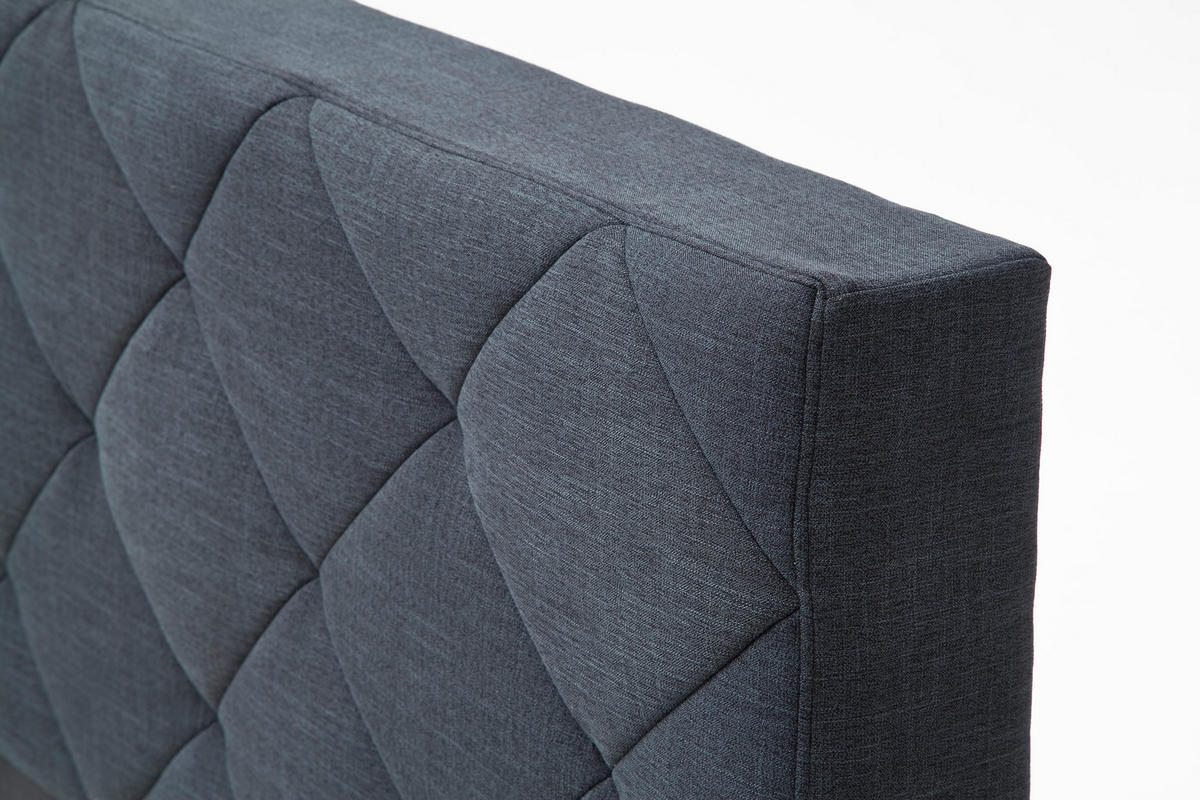 POLSTERBETT 180/200 cm,  in Anthrazit,  - Chromfarben/Anthrazit, KONVENTIONELL, Textil/Metall (180/200cm) - Livetastic
