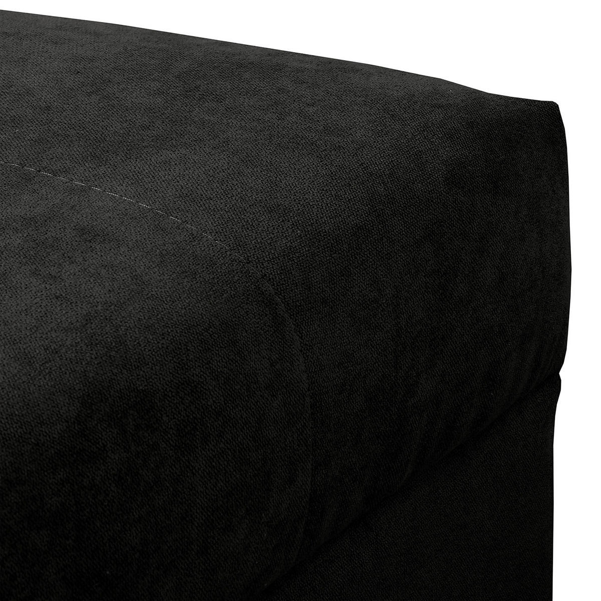 ECKSOFA inkl. Hocker Ariella in Mikrofaser Schwarz  161/231 cm  - Schwarz/Naturfarben, Design, Holz/Textil (161/231cm) - Livetastic