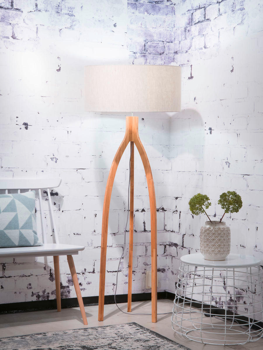 STEHLEUCHTE 60/160 cm    - Naturfarben, Trend, Holz/Textil (60/160cm) - Good & Mojo