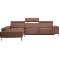 ECKSOFA  in Mikrovelours Terracotta  205/288 cm  - Terracotta/Alufarben, Design, Textil (205/288cm) - Sedda