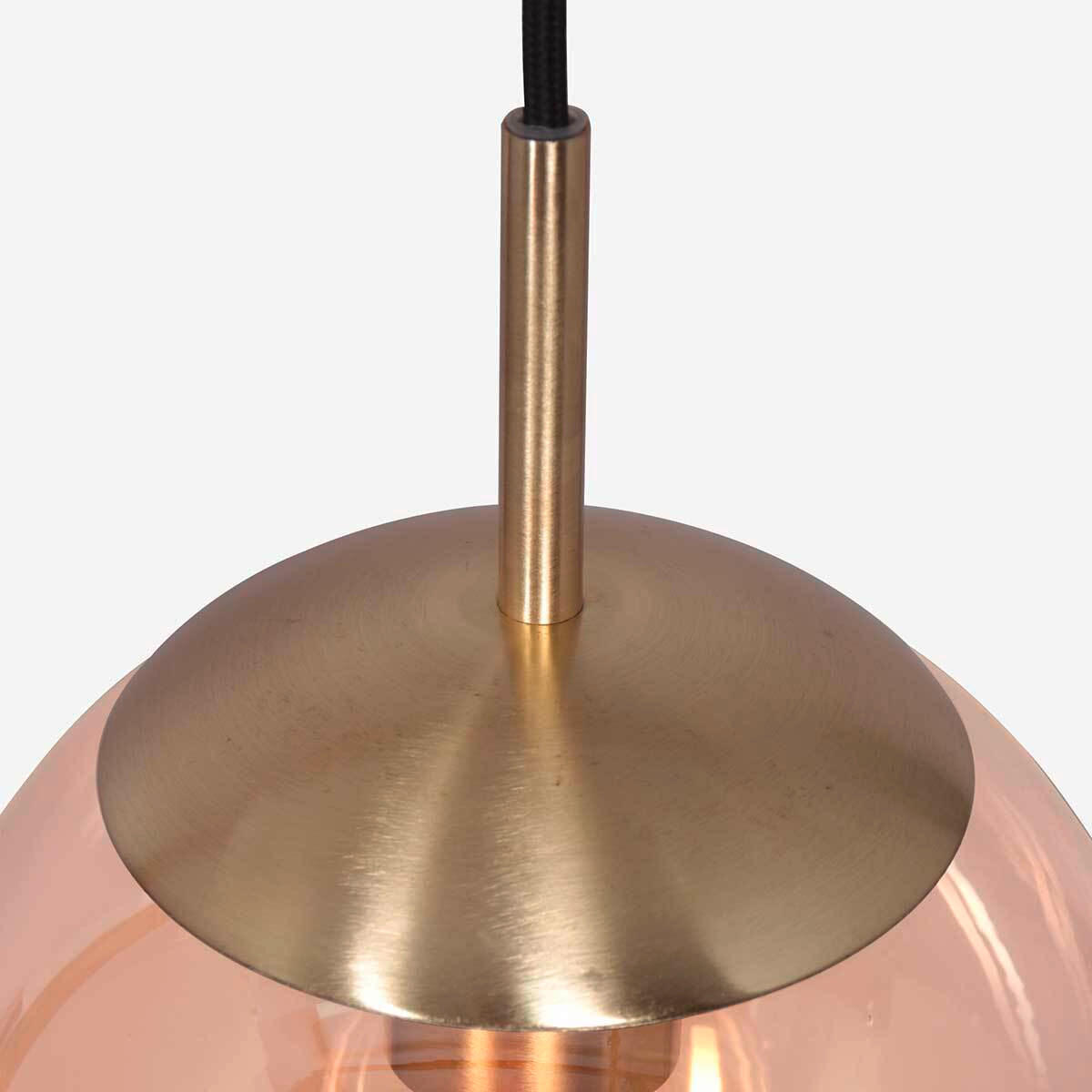 PENDELLEUCHTE Bollique 25/35-175 cm   - Messingfarben/Schwarz, KONVENTIONELL, Glas/Metall (25/35-175cm)