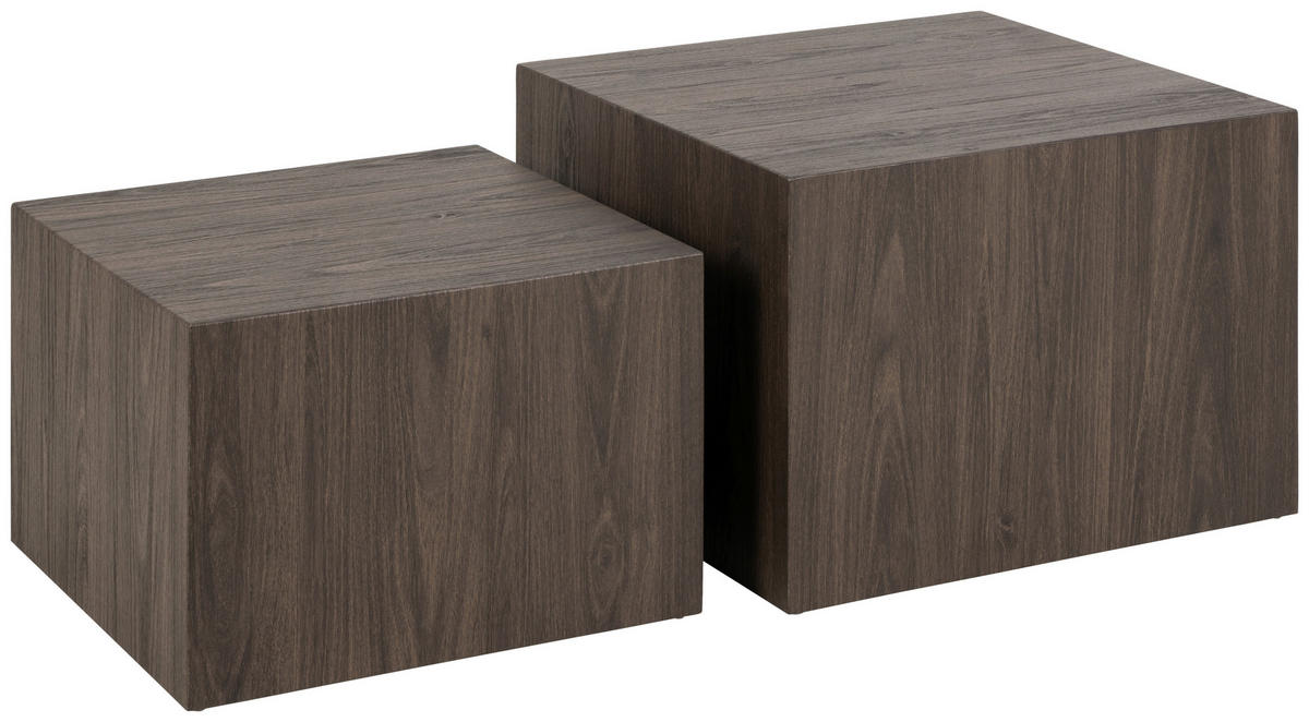 COUCHTISCHSET quadratisch Dunkelbraun  - Dunkelbraun, Design, Holzwerkstoff (50/58/40/50/33/58cm)