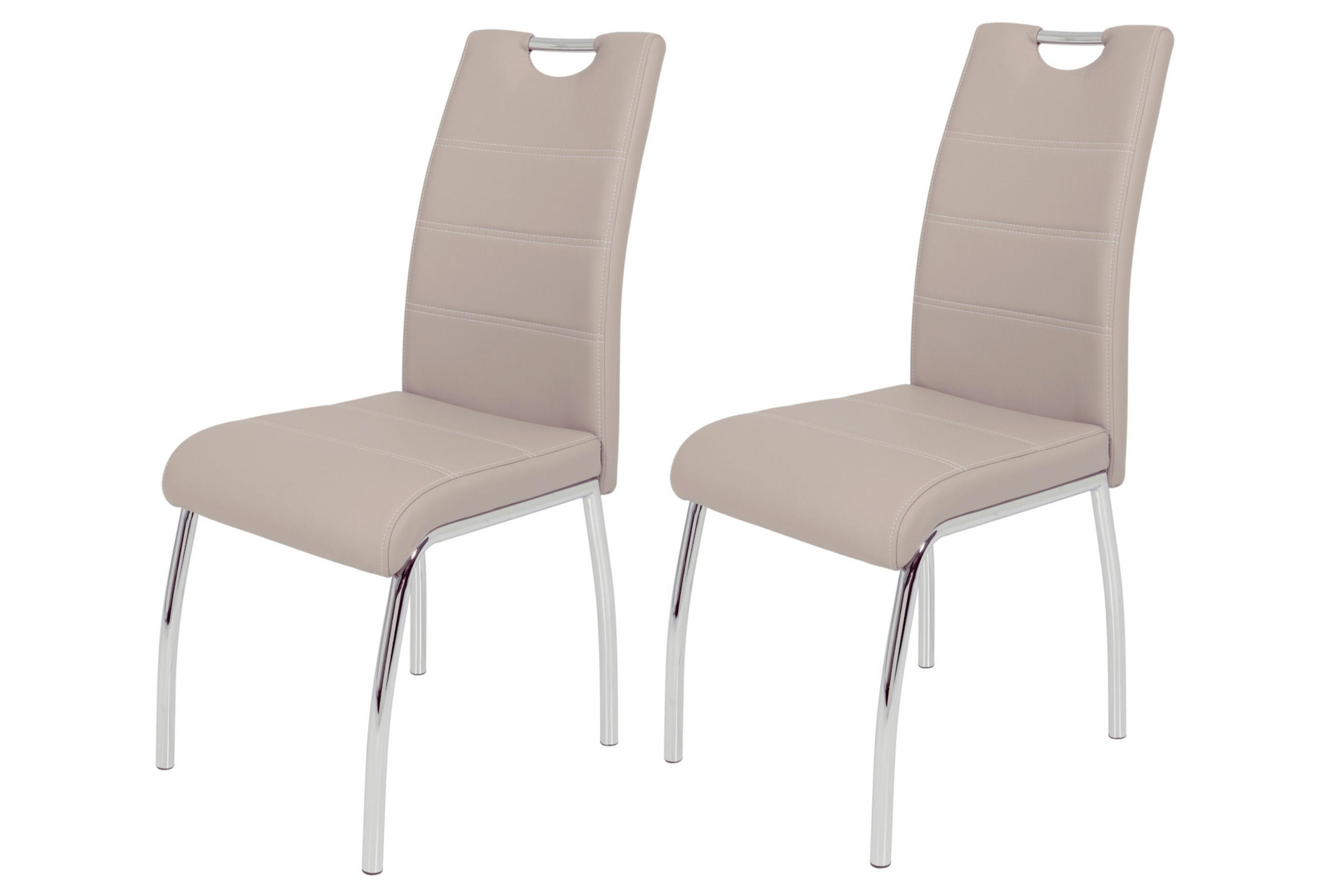 P & B Stuhl-Set Chrom, Cappuccino 44x98x61 cm
