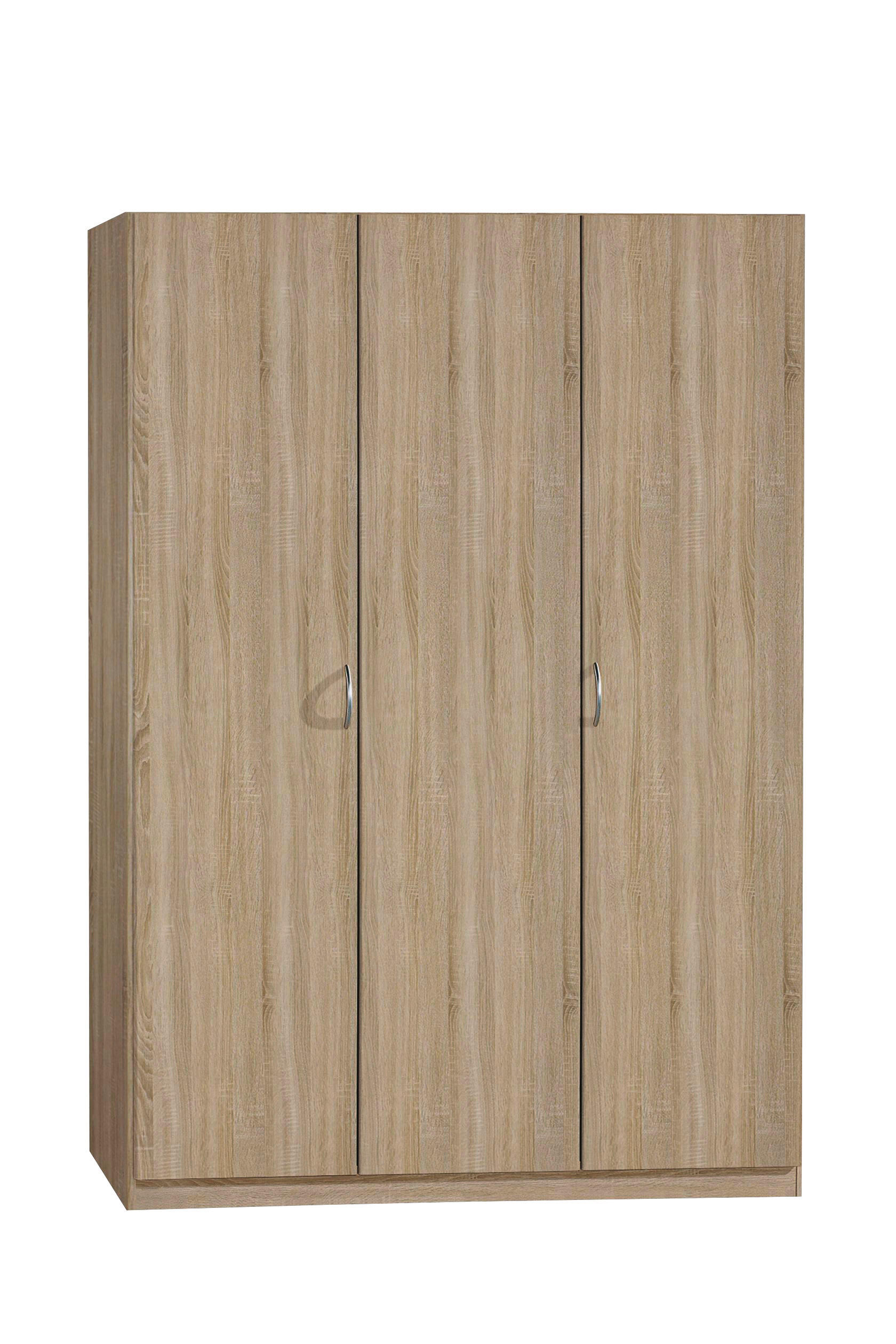 DREHTÜRENSCHRANK 136/197/54 cm,  in Sonoma Eiche, 3 Tür(en)  - Silberfarben/Sonoma Eiche, Basics, Holzwerkstoff/Kunststoff (136/197/54cm) - Boxxx