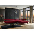 ECKSOFA in Chenille Rot  305/224 cm  - Rot/Schwarz, Design, Textil/Metall (305/224cm) - Dieter Knoll