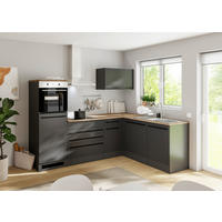 ECKKÜCHE 260/175 cm  in Schwarz  - Eichefarben/Schwarz, Basics, Holzwerkstoff/Kunststoff (260/175cm) - P & B