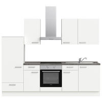 KÜCHENLEERBLOCK 270 cm   in Weiß, Schieferfarben  - Schieferfarben/Edelstahlfarben, MODERN, Holzwerkstoff/Metall (270cm) - Nobilia