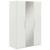 KLEIDERSCHRANK 3-türig Weiß  - Edelstahlfarben/Weiß, Design, Glas/Holzwerkstoff (151,3/213,6/59,3cm) - Cantus