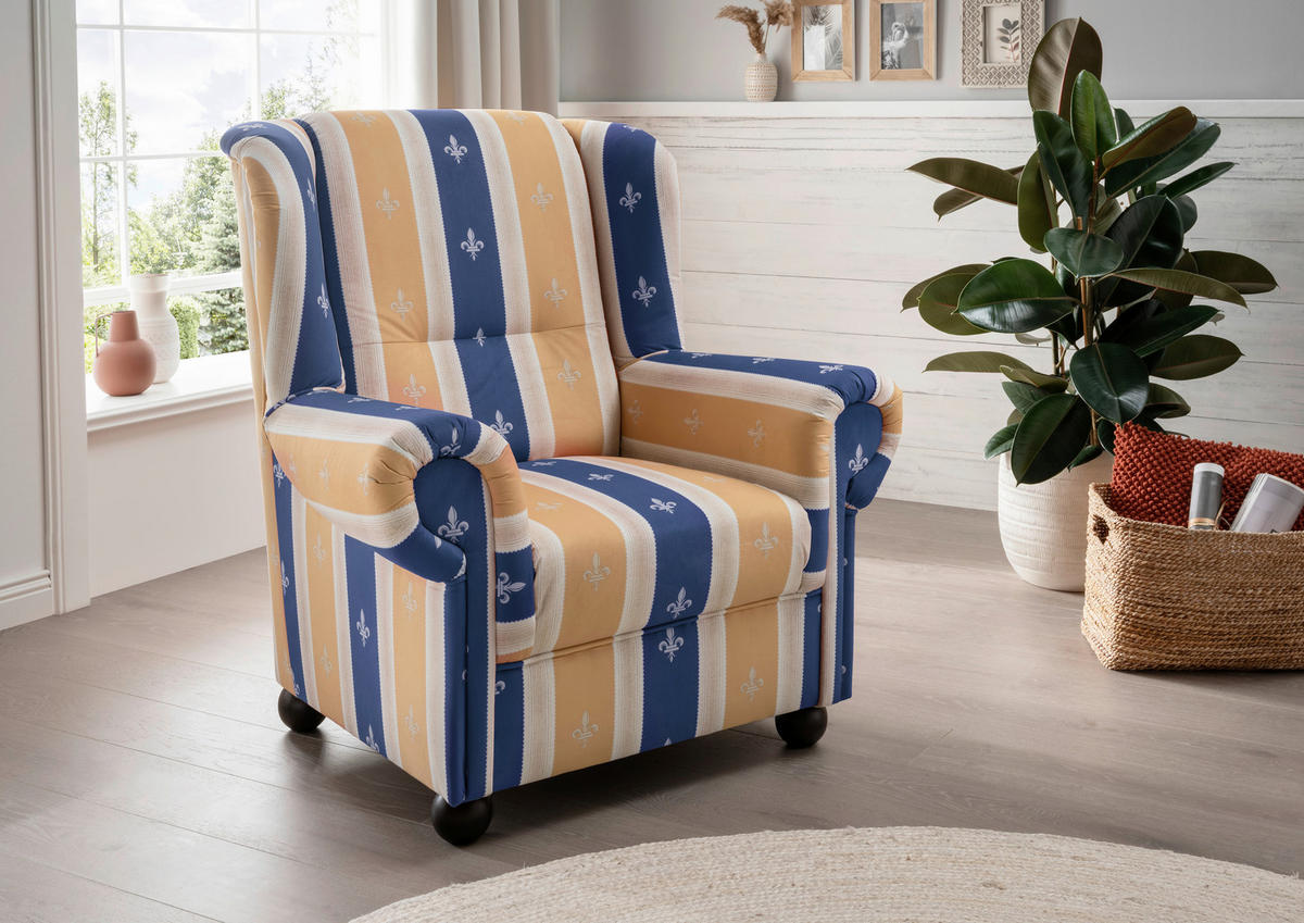 SESSELSET in Mikrofaser Blau  - Blau, Konventionell, Holz/Textil (92/102/145cm) - Livetastic