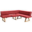 ECKBANK 230/170 cm  in Rot, Eichefarben  - Eichefarben/Rot, KONVENTIONELL, Holz/Textil (230/170cm) - Moderano